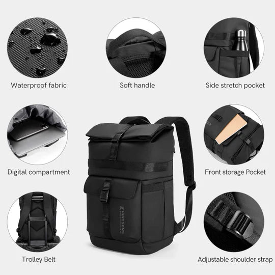 High Quality Kingsons 25L Urban Roll Top Weekender Backpack - KS3333W