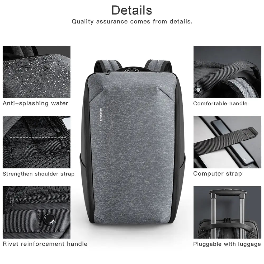 Kingsons Durable Casual Lightweight Waterproof Foldable ultra Slim Laptop Backpack Computer Laptop Bag for Men