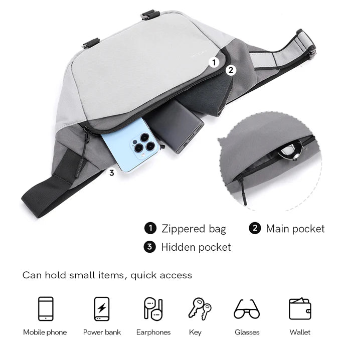 Kingsons Sling Bag Lightweight Chest Shoulder Sling Bag - KS3307W