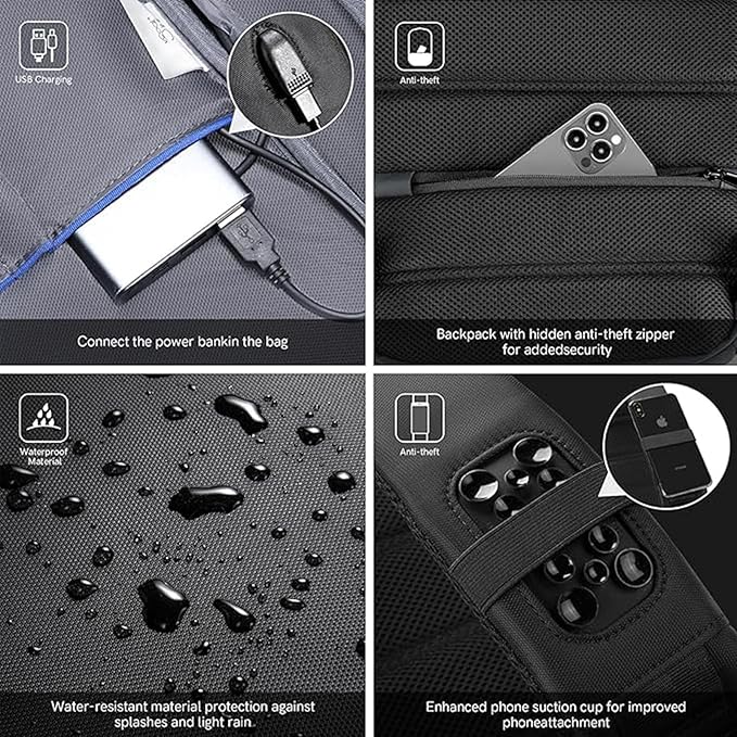 VGOAL Sling Backpack KS3165WG, Multipurpose Crossbody Chest Bag Daypack for Hiking Travel with USB Charging Port for Men Women