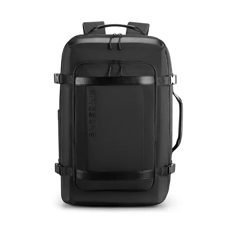 Durable Travel Computer Backpack - Kingsons KS3264W Premium lightweight & waterproof fabric & leather Holds laptops up to 17″ Carry-on-compatible 35L