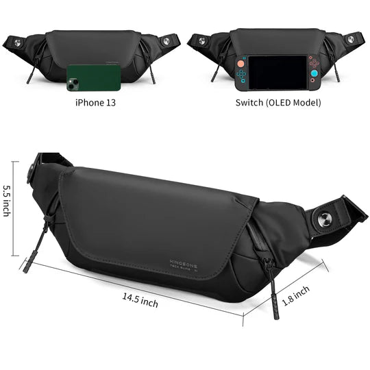 Kingsons Sling Bag Waterproof and Compact Hiking Tech Sling Bag - KS3248W