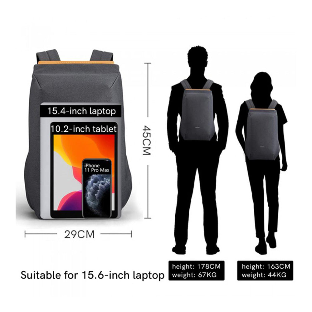 Water-Repellent Laptop Backpack with USB Charging Port KS3207W